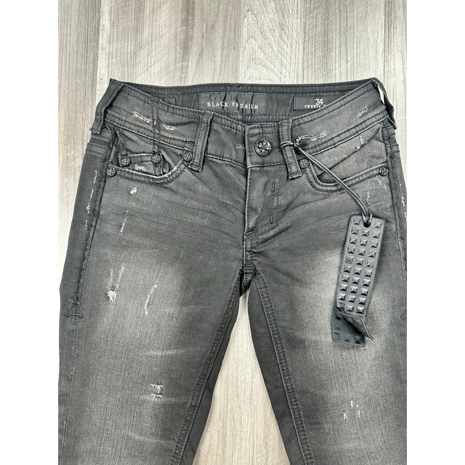 Affliction Black Premium Raquel Skinny Fit Jeans Journey Black Nwt Size 24 — image 5 of 8
